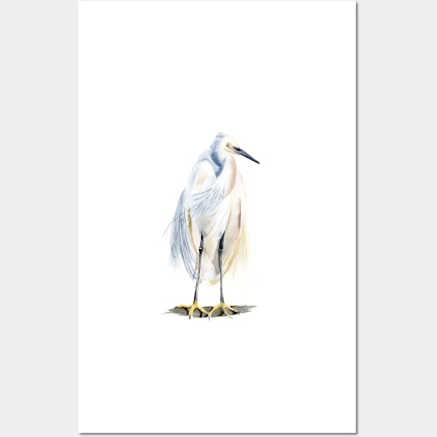 Watercolor Heron Wall Art by PaintsPassion